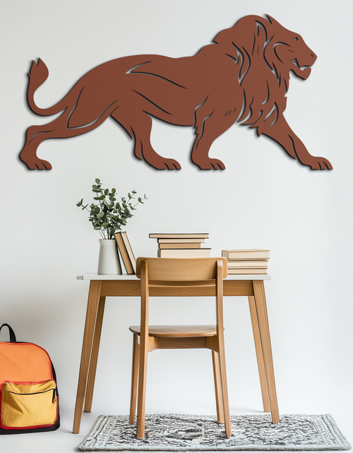 Load image into Gallery viewer, Majestic Lion Wall Art - Steel Wall Decor for Home and Office -KAF002