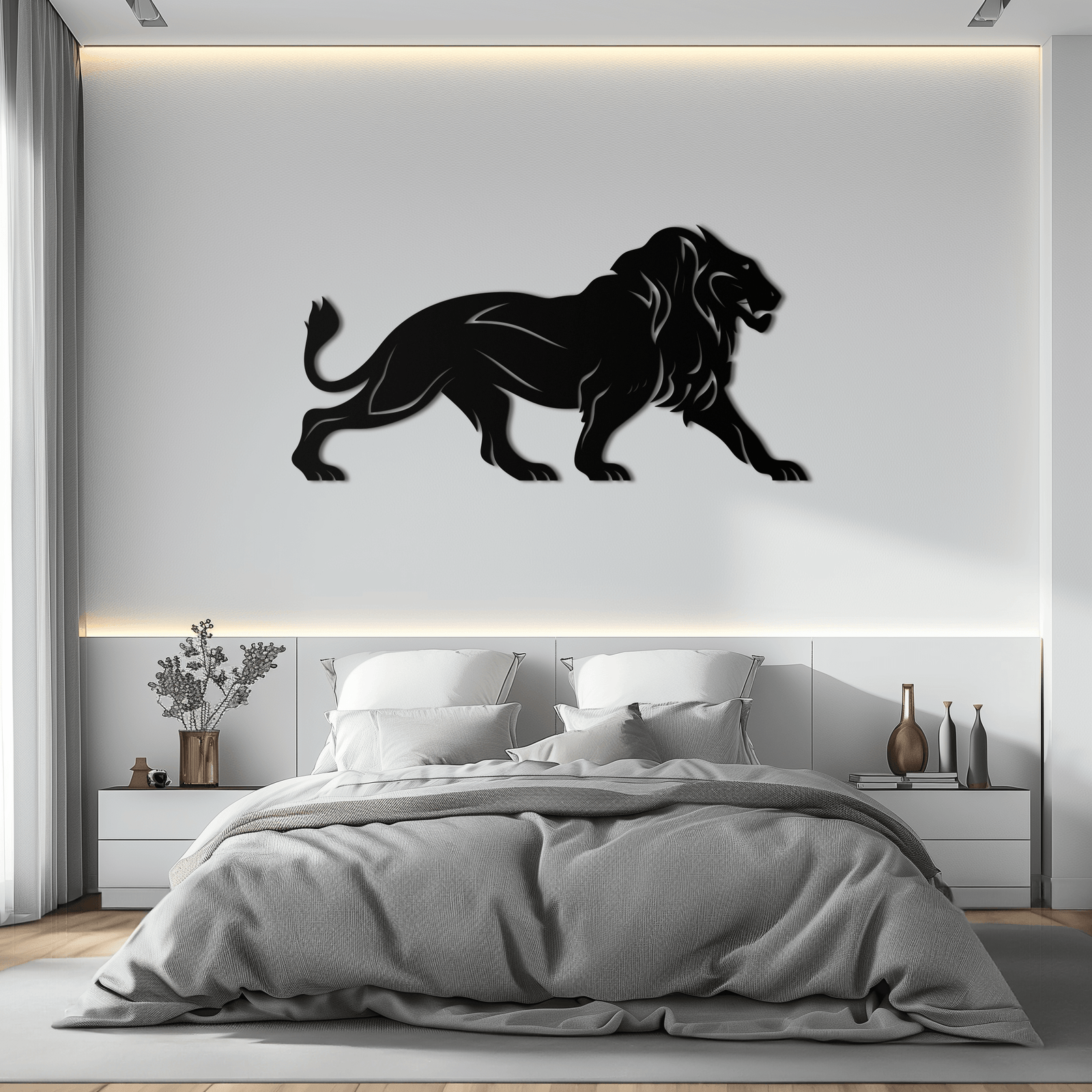 Majestic Lion Wall Art - Steel Wall Decor for Home and Office -KAF002