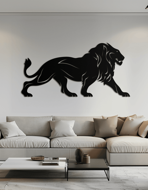 Load image into Gallery viewer, Majestic Lion Wall Art - Steel Wall Decor for Home and Office -KAF002