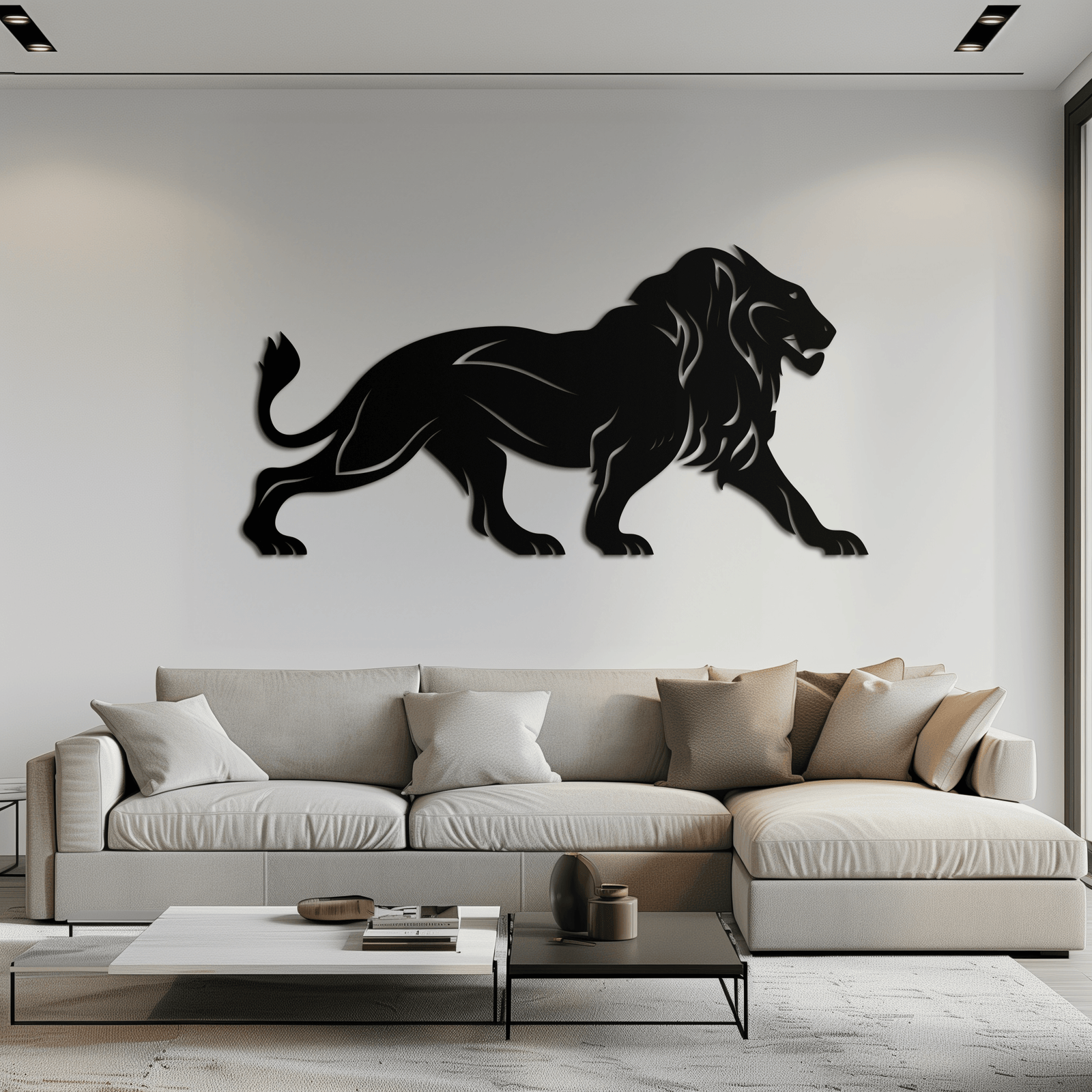 Majestic Lion Wall Art - Steel Wall Decor for Home and Office -KAF002