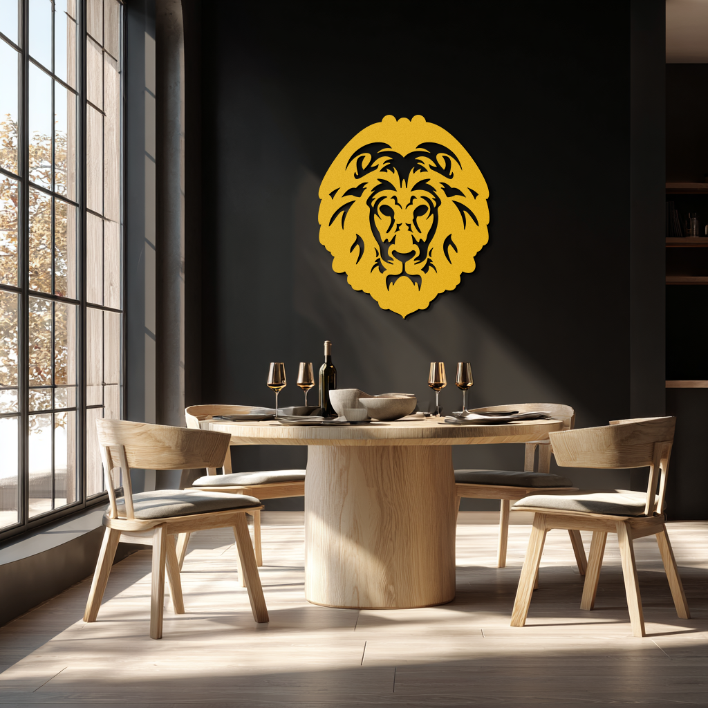 Lion Head Metal Wall Art - Steel Wall Decor for Home and Office - KAF003