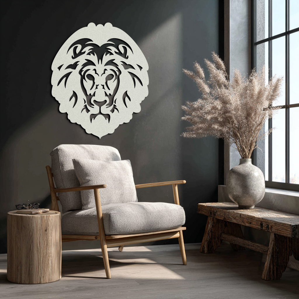Lion Head Metal Wall Art - Steel Wall Decor for Home and Office - KAF003