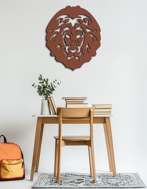 Load image into Gallery viewer, Lion Head Metal Wall Art - Steel Wall Decor for Home and Office - KAF003