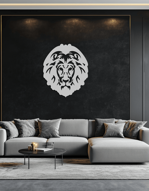 Load image into Gallery viewer, Lion Head Metal Wall Art - Steel Wall Decor for Home and Office - KAF003