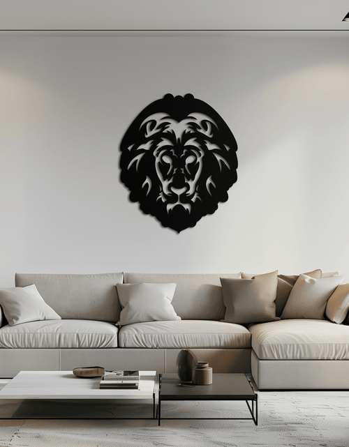 Load image into Gallery viewer, Lion Head Metal Wall Art - Steel Wall Decor for Home and Office - KAF003
