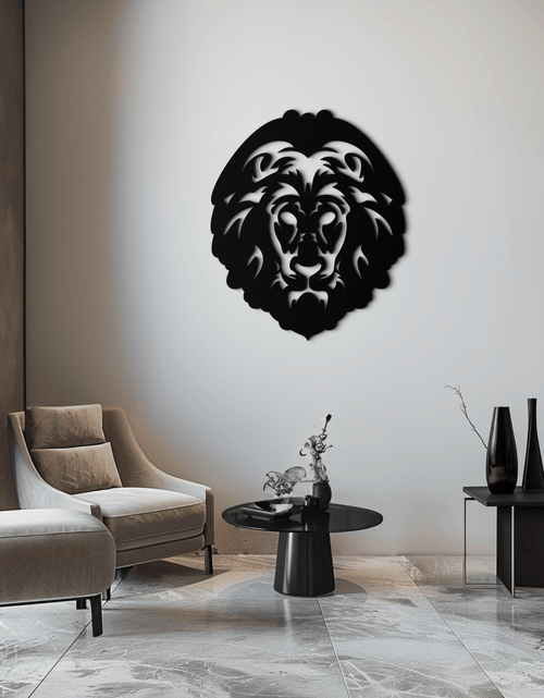 Load image into Gallery viewer, Lion Head Metal Wall Art - Steel Wall Decor for Home and Office - KAF003