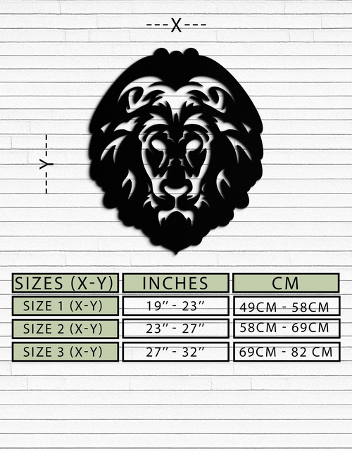 Load image into Gallery viewer, Lion Head Metal Wall Art - Steel Wall Decor for Home and Office - KAF003