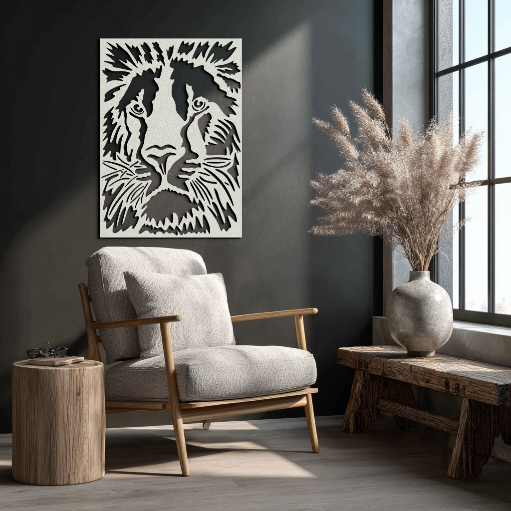 Tiger Face Metal Wall Art - Steel Wall Decor for Home and Office - KAF005