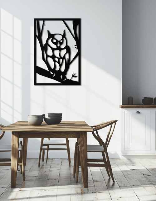 Load image into Gallery viewer, Owl Metal Wall Art - Steel Wall Decor for Home and Office - KAF006
