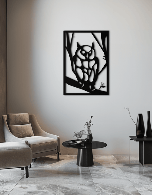 Load image into Gallery viewer, Owl Metal Wall Art - Steel Wall Decor for Home and Office - KAF006