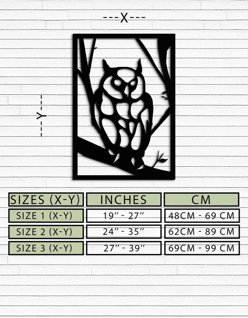 Load image into Gallery viewer, Owl Metal Wall Art - Steel Wall Decor for Home and Office - KAF006