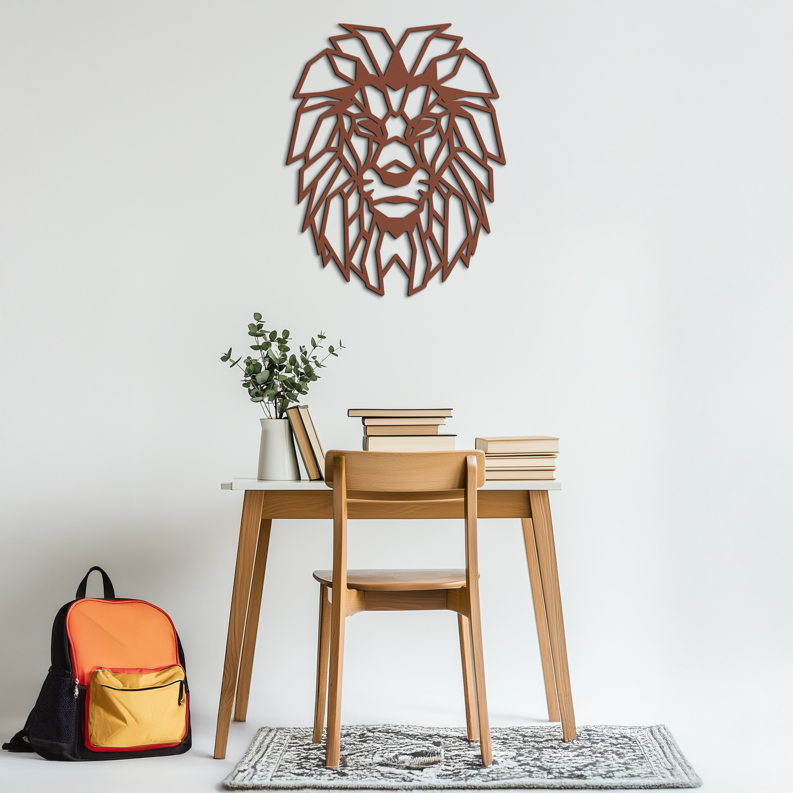 Geometric Lion Metal Wall Art - Steel Wall Decor for Home and Office - KAF008