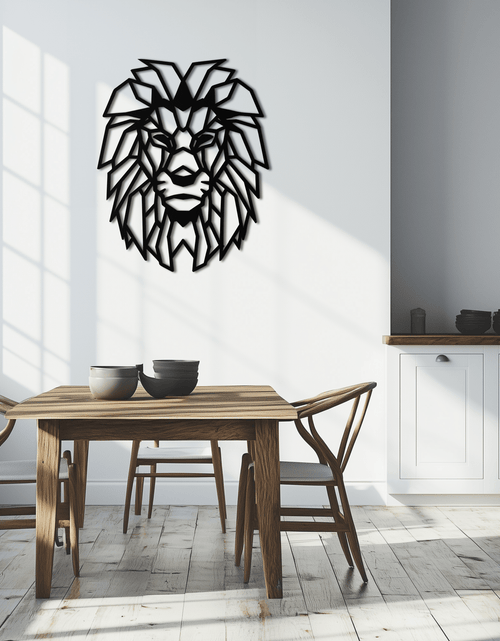 Load image into Gallery viewer, Geometric Lion Metal Wall Art - Steel Wall Decor for Home and Office - KAF008