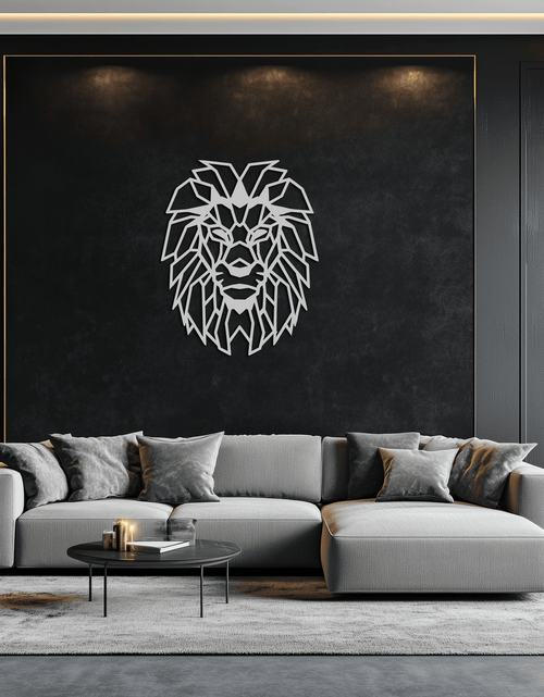Load image into Gallery viewer, Geometric Lion Metal Wall Art - Steel Wall Decor for Home and Office - KAF008