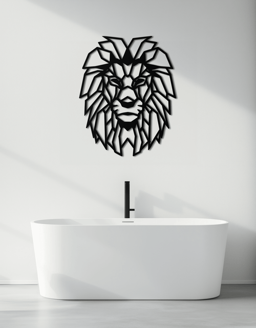 Load image into Gallery viewer, Geometric Lion Metal Wall Art - Steel Wall Decor for Home and Office - KAF008