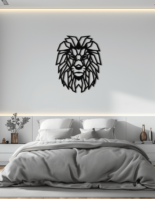 Load image into Gallery viewer, Geometric Lion Metal Wall Art - Steel Wall Decor for Home and Office - KAF008