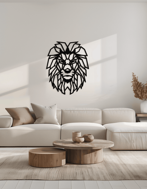 Load image into Gallery viewer, Geometric Lion Metal Wall Art - Steel Wall Decor for Home and Office - KAF008