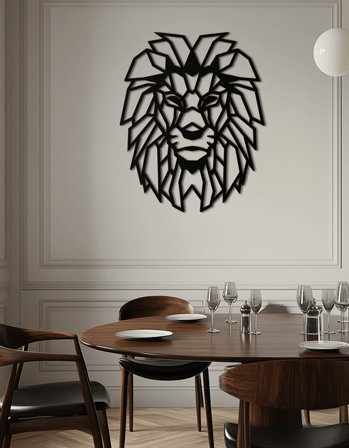 Load image into Gallery viewer, Geometric Lion Metal Wall Art - Steel Wall Decor for Home and Office - KAF008