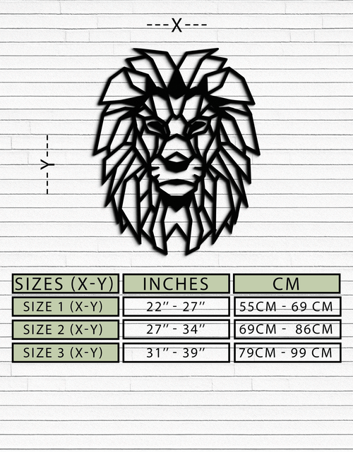 Load image into Gallery viewer, Geometric Lion Metal Wall Art - Steel Wall Decor for Home and Office - KAF008