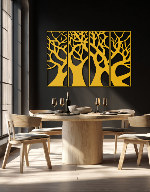 Load image into Gallery viewer, Tree Panel Metal Wall Art - Steel Wall Decor for Home and Office - KAF009