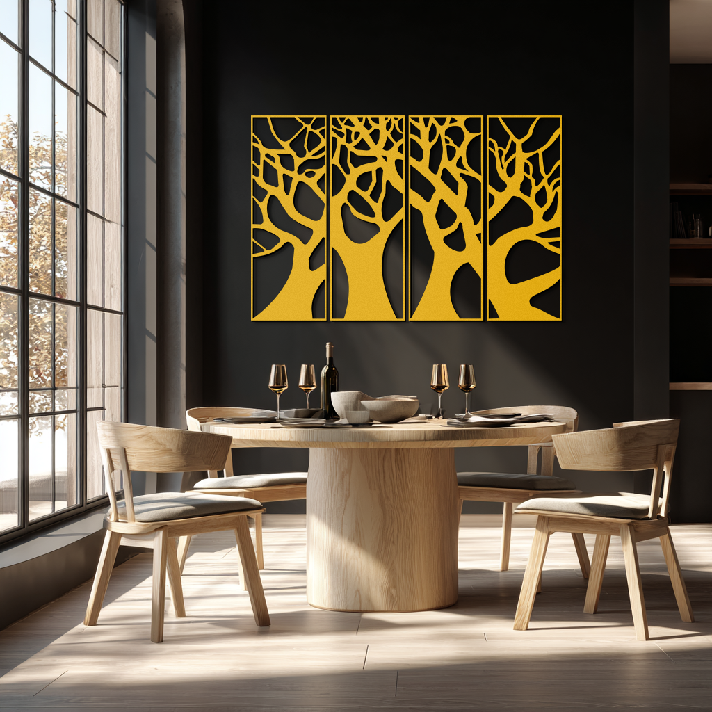 Tree Panel Metal Wall Art - Steel Wall Decor for Home and Office - KAF009