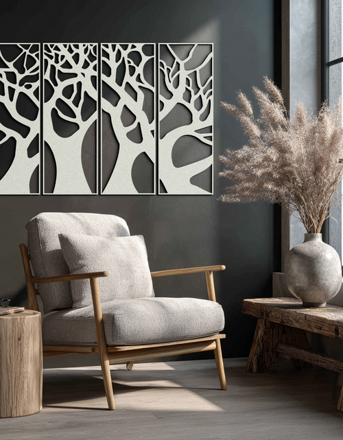 Load image into Gallery viewer, Tree Panel Metal Wall Art - Steel Wall Decor for Home and Office - KAF009