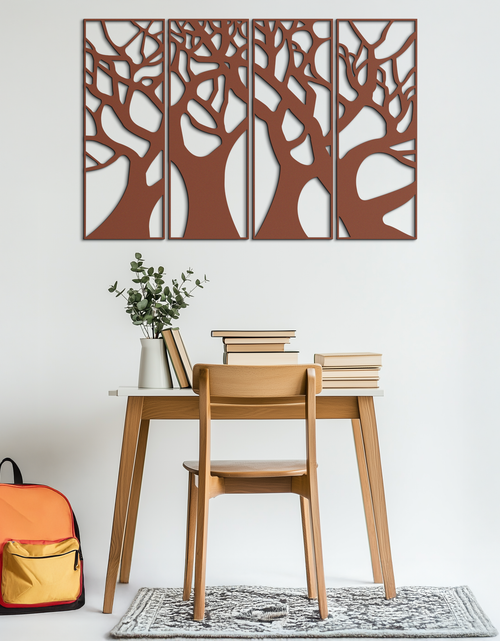 Load image into Gallery viewer, Tree Panel Metal Wall Art - Steel Wall Decor for Home and Office - KAF009