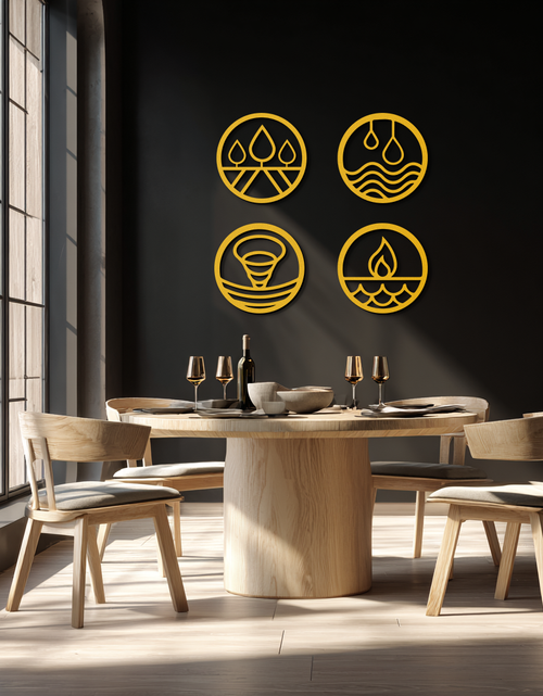 Load image into Gallery viewer, Four Elements Metal Wall Art - Steel Wall Decor for Home and Office - KAF010