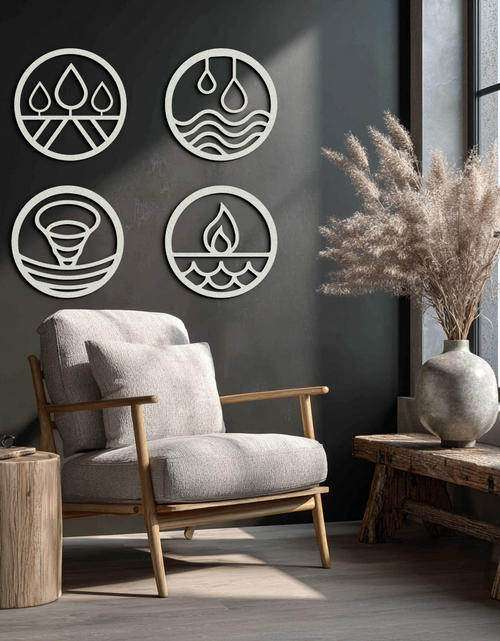Load image into Gallery viewer, Four Elements Metal Wall Art - Steel Wall Decor for Home and Office - KAF010