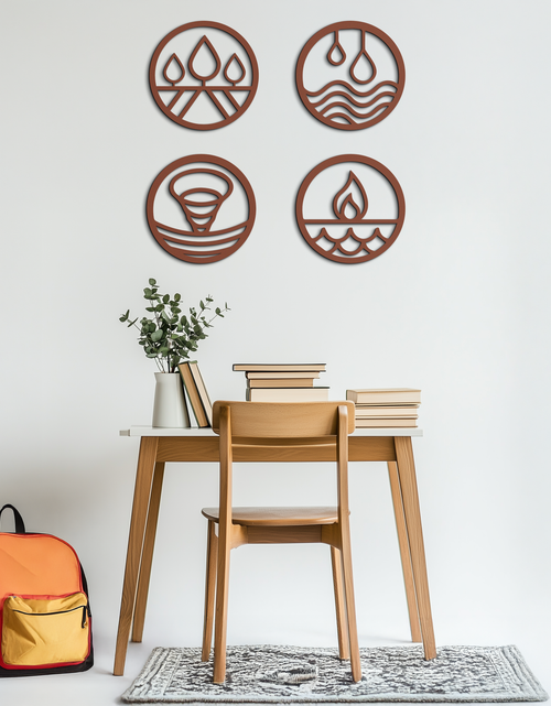 Load image into Gallery viewer, Four Elements Metal Wall Art - Steel Wall Decor for Home and Office - KAF010