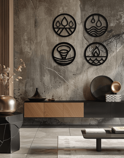 Load image into Gallery viewer, Four Elements Metal Wall Art - Steel Wall Decor for Home and Office - KAF010