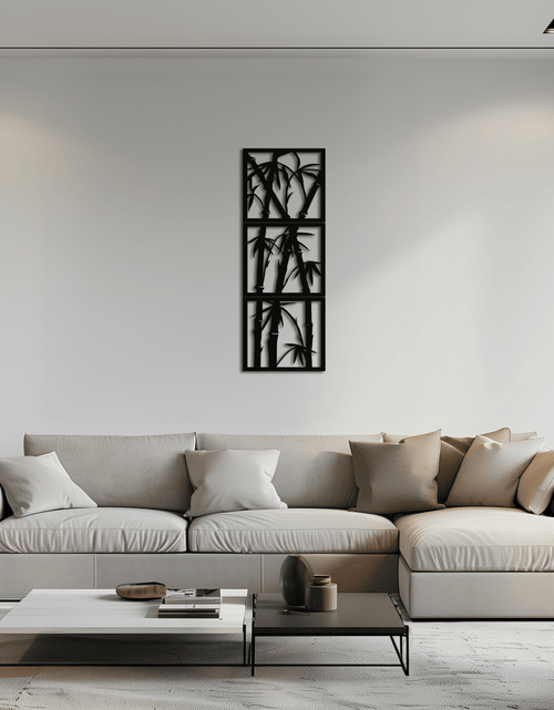 Load image into Gallery viewer, Bamboo Panel Metal Wall Art - Steel Wall Decor for Home and Office - KAF011