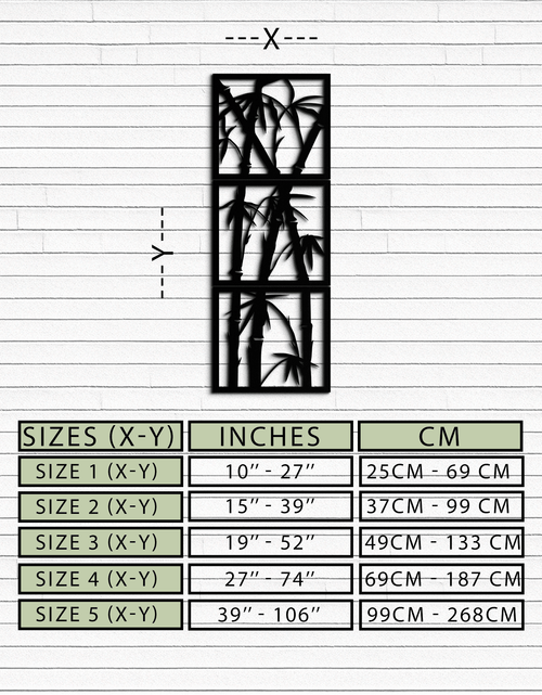 Load image into Gallery viewer, Bamboo Panel Metal Wall Art - Steel Wall Decor for Home and Office - KAF011