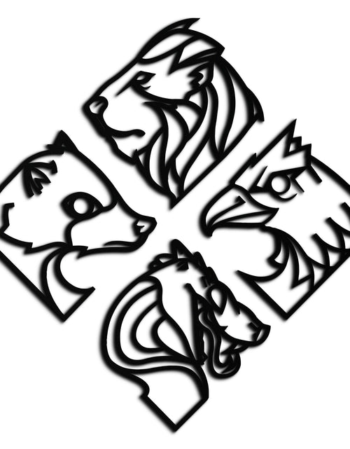 Load image into Gallery viewer, Four Animal Totem Metal Wall Art - Steel Wall Decor for Home and Office - KAF013