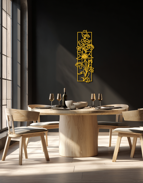 Load image into Gallery viewer, Floral Panel Metal Wall Art - Steel Wall Decor for Home and Office - KAF015