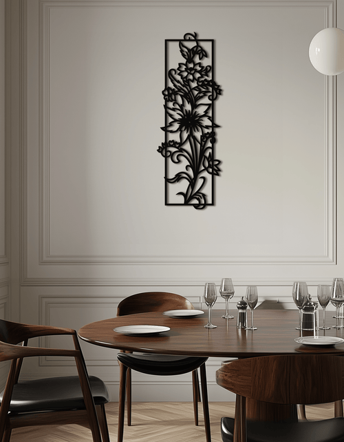 Load image into Gallery viewer, Floral Panel Metal Wall Art - Steel Wall Decor for Home and Office - KAF015