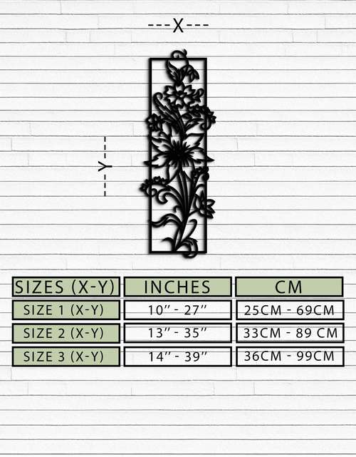 Load image into Gallery viewer, Floral Panel Metal Wall Art - Steel Wall Decor for Home and Office - KAF015