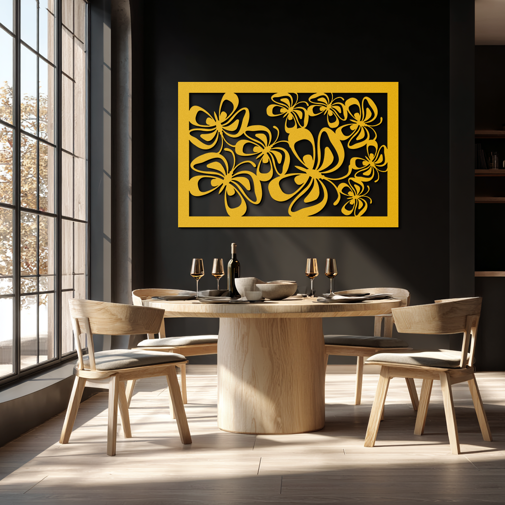Floral Burst Metal Wall Art - Steel Wall Decor for Home and Office - KAF016