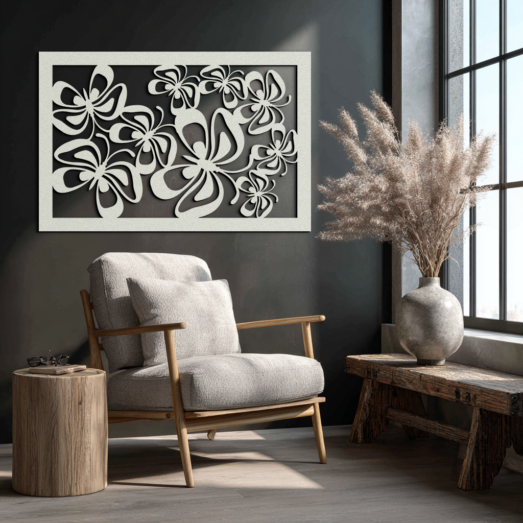 Floral Burst Metal Wall Art - Steel Wall Decor for Home and Office - KAF016