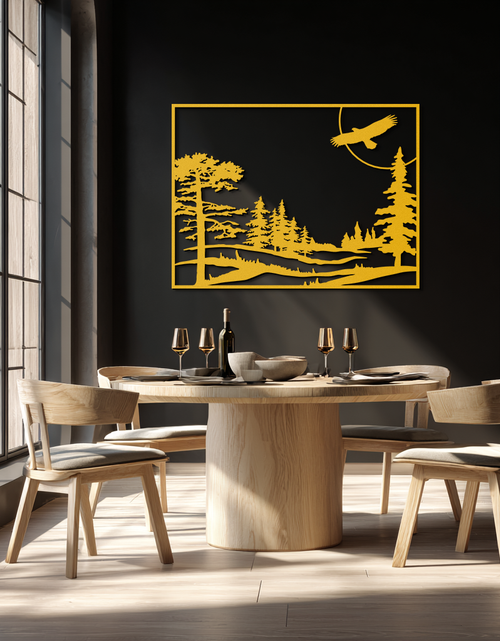 Load image into Gallery viewer, Forest Landscape Metal Wall Art - Steel Wall Decor for Home and Cabin - KAF018