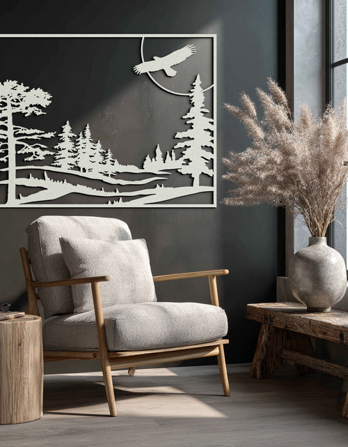 Load image into Gallery viewer, Forest Landscape Metal Wall Art - Steel Wall Decor for Home and Cabin - KAF018