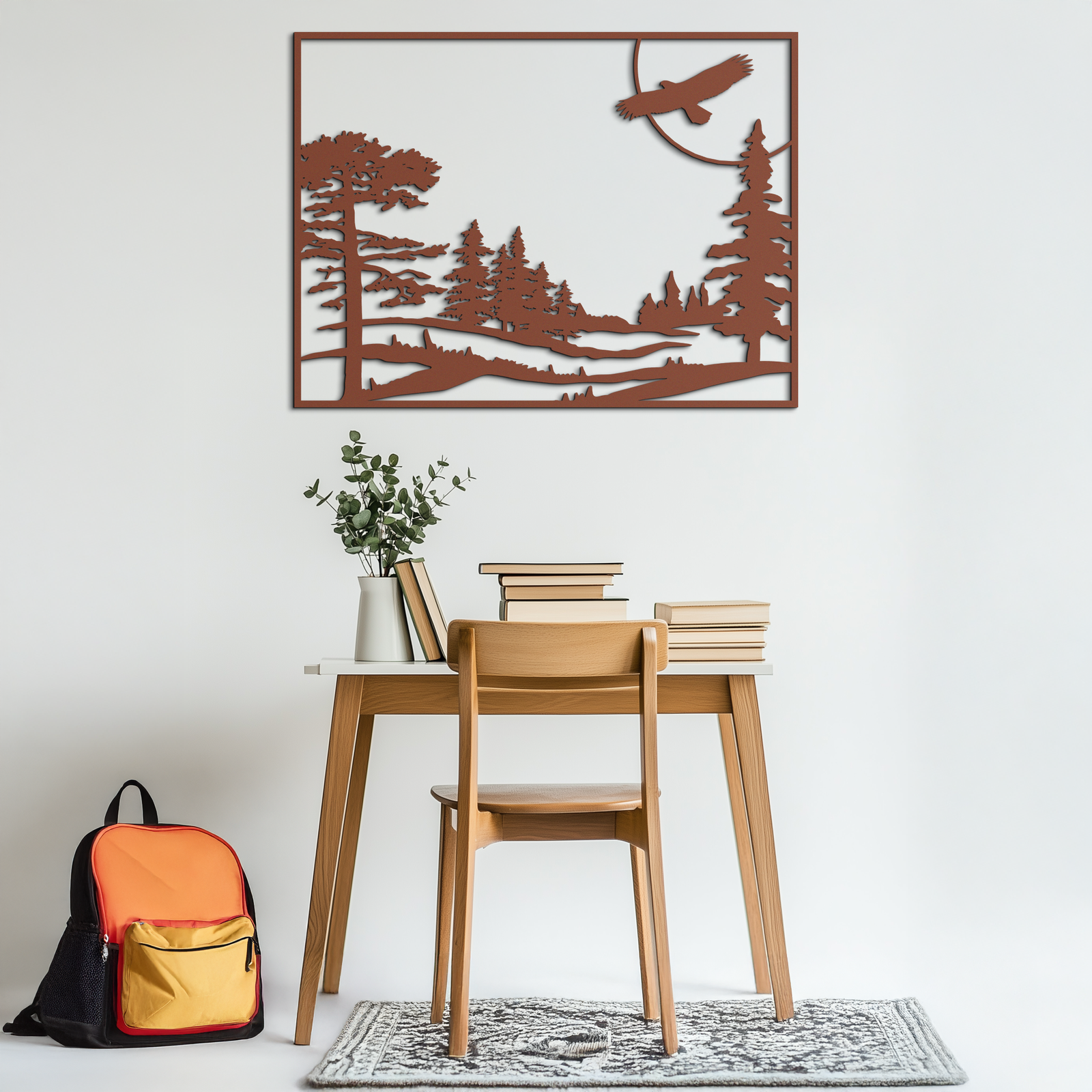 Forest Landscape Metal Wall Art - Steel Wall Decor for Home and Cabin - KAF018