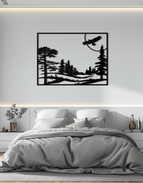 Load image into Gallery viewer, Forest Landscape Metal Wall Art - Steel Wall Decor for Home and Cabin - KAF018