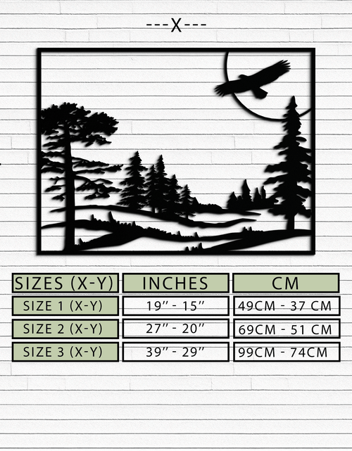 Load image into Gallery viewer, Forest Landscape Metal Wall Art - Steel Wall Decor for Home and Cabin - KAF018