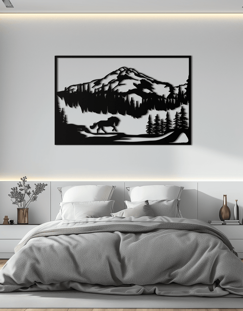 Load image into Gallery viewer, Mountain Horse Metal Wall Art - Steel Wall Decor for Home and Cabin - KAF019