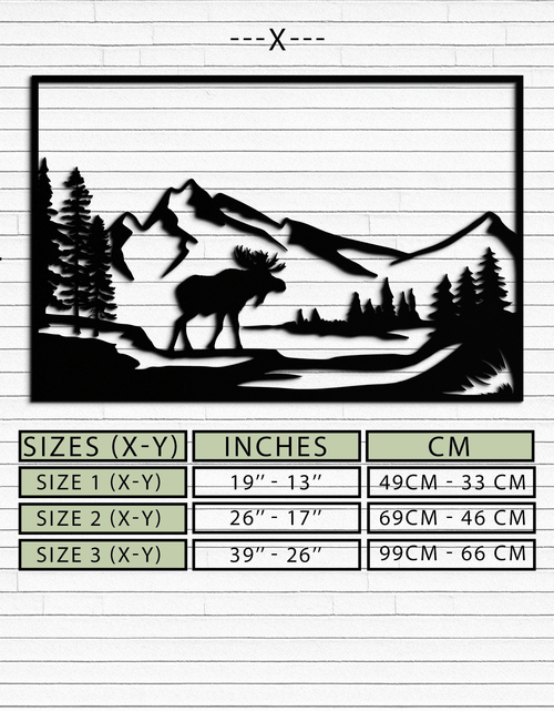 Load image into Gallery viewer, Mountain Moose Metal Wall Art - Steel Wall Decor for Home and Cabin - KAF020