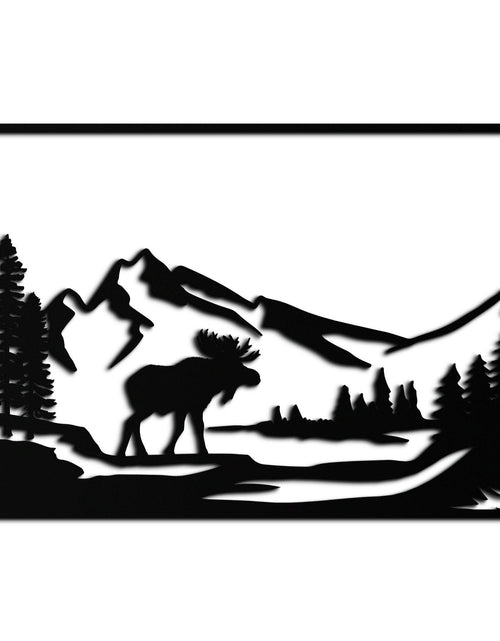 Load image into Gallery viewer, Mountain Moose Metal Wall Art - Steel Wall Decor for Home and Cabin - KAF020
