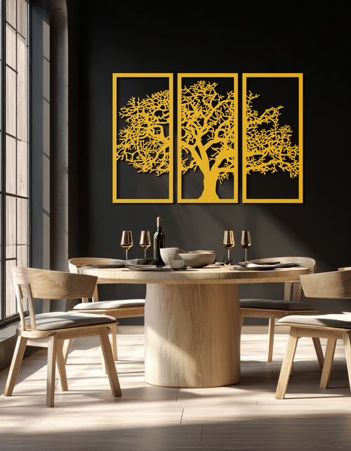 Load image into Gallery viewer, Tree of Life Metal Wall Art - Three-Panel Steel Wall Decor for Home and Office - KAF021