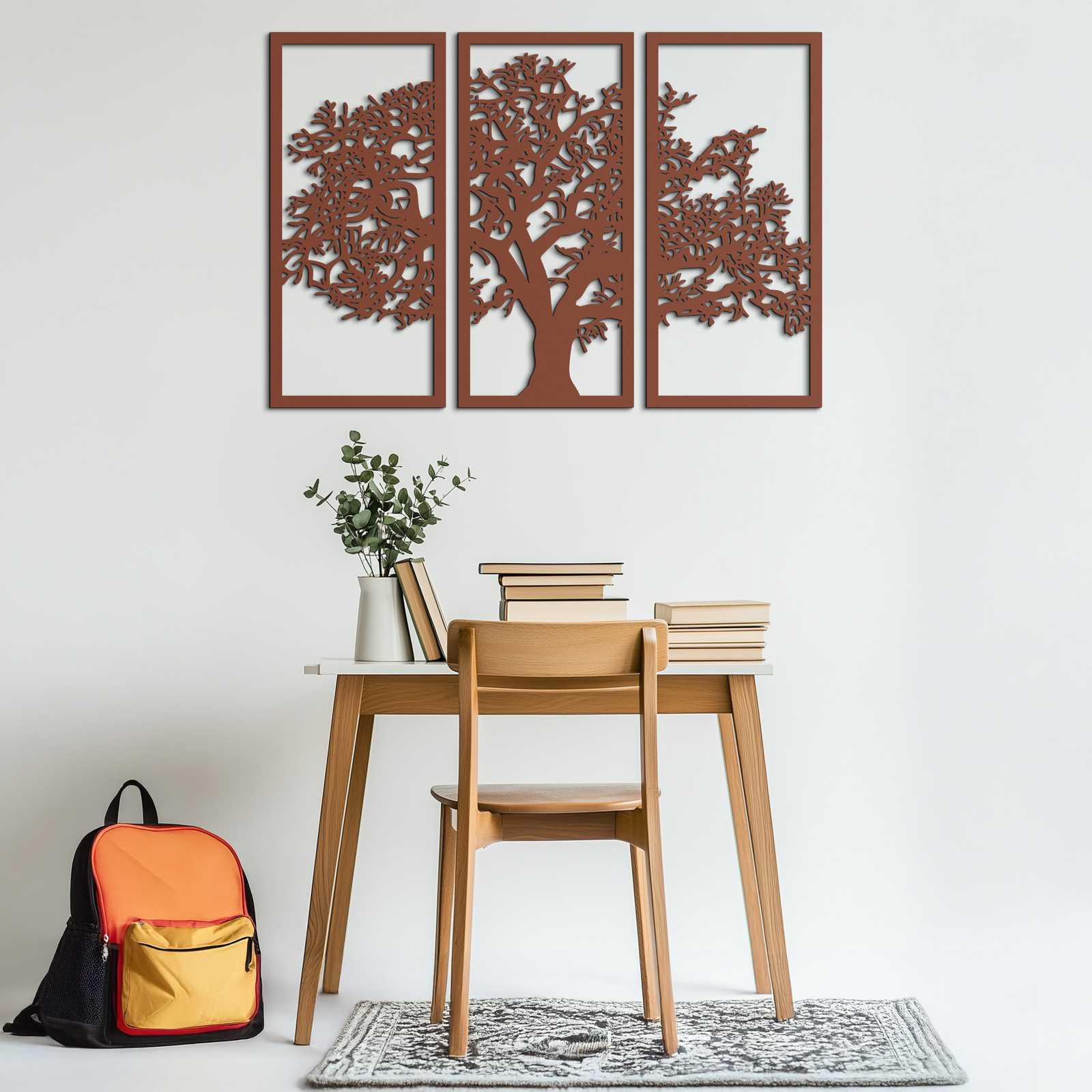 Tree of Life Metal Wall Art - Three-Panel Steel Wall Decor for Home and Office - KAF021
