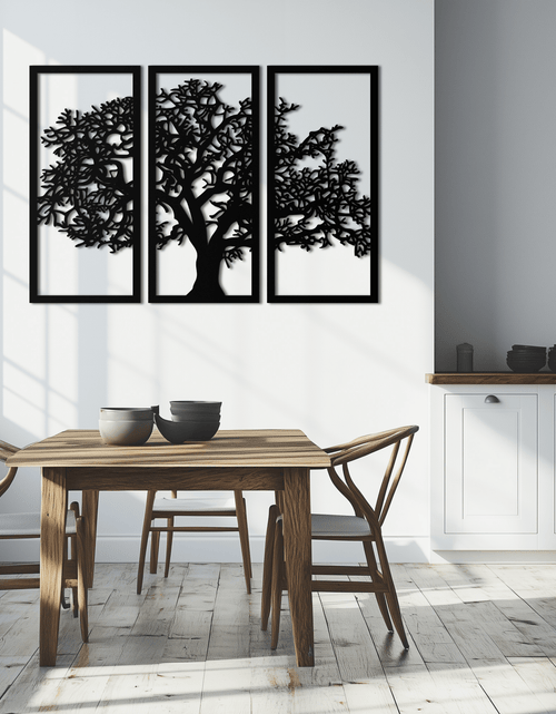 Load image into Gallery viewer, Tree of Life Metal Wall Art - Three-Panel Steel Wall Decor for Home and Office - KAF021